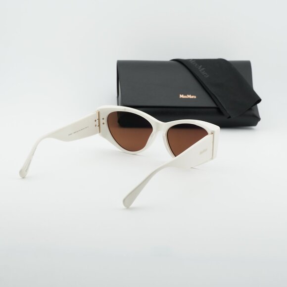 Max Mara MM0132 21E Cat Eye Sunglasses - White/Brown main image 9